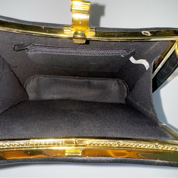 Vintage Sanremo Black Structured Handbag Adjustable Strap Academia Grannycore - Picture 8 of 16